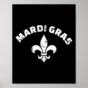 Poster Mardi Gras Vintage Fleur De Lis