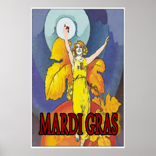 Poster Mardi Gras Wine Maid