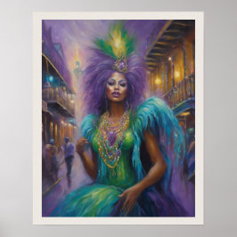 Poster Mardi Gras Woman Figurume