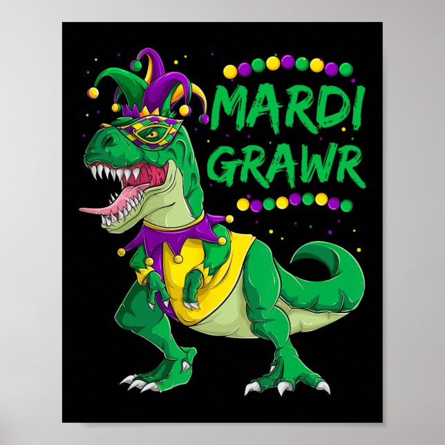 Poster Mardi Grawr Dino Jester Outfit (Frente)