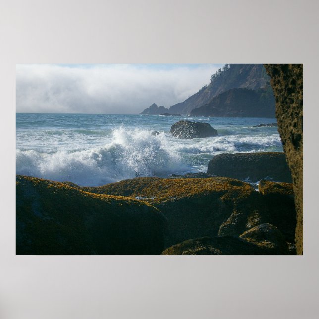 Póster Maré de entrada da costa do Oregon (Frente)