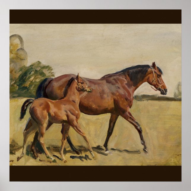 Póster Mare e Foal por Munnings (Frente)