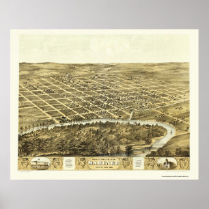 Poster Marengo, mapa panorâmico de IA - 1868