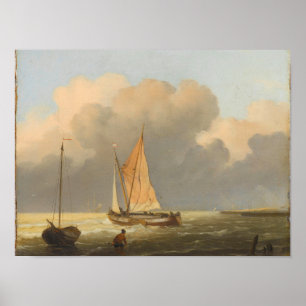 Poster Mares ao largo da costa, com Spritsail Barge