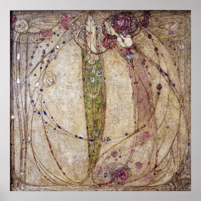 Poster Margaret MacDonald A Rosa vermelha e a Rosa Branca (Frente)