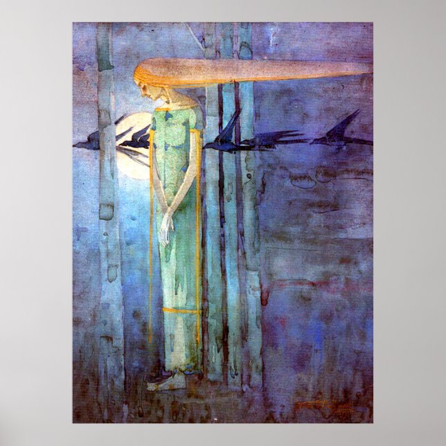 Póster Margaret Macdonald Celtic Inspira Art Nouveau (Frente)