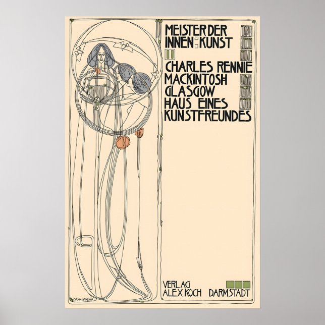 Poster Margaret Macdonald Mackintosh Escola de Glasgow (Frente)