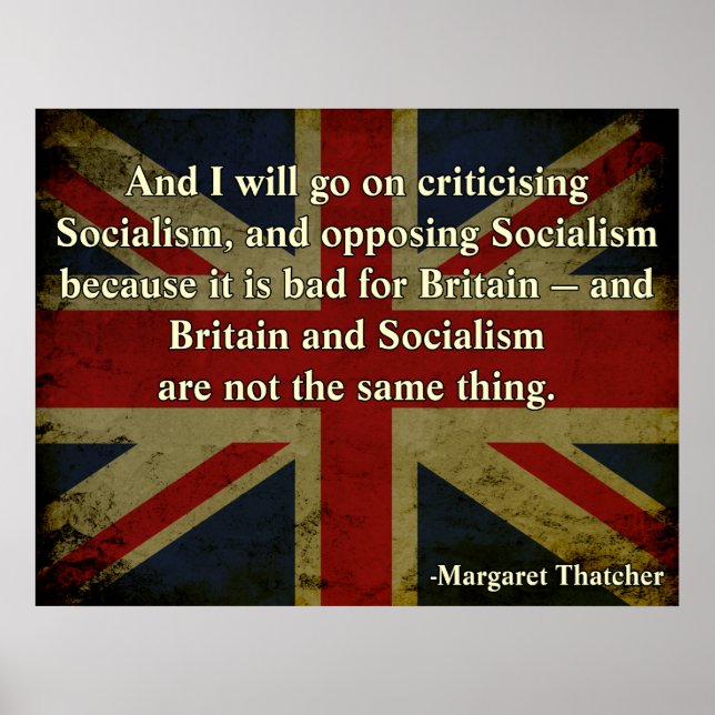 Póster Margaret Thatcher Anti-Socialismo (Frente)