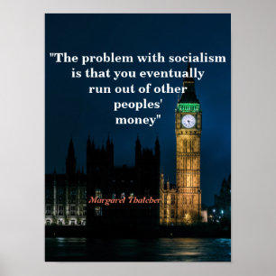 Poster Margaret Thatcher Cita O Socialismo