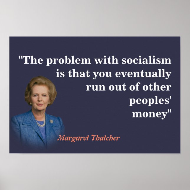 Poster Margaret Thatcher Cita O Socialismo (Frente)