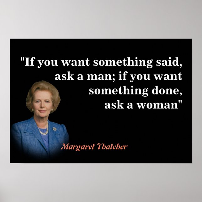 Poster Margaret Thatcher Cita Quem Perguntar (Frente)