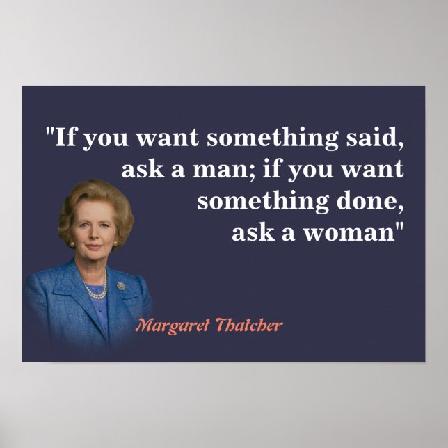 Poster Margaret Thatcher Cita Quem Perguntar (Frente)