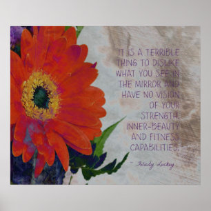 Poster Margarida alaranjada e Interno-Beleza do Gerbera