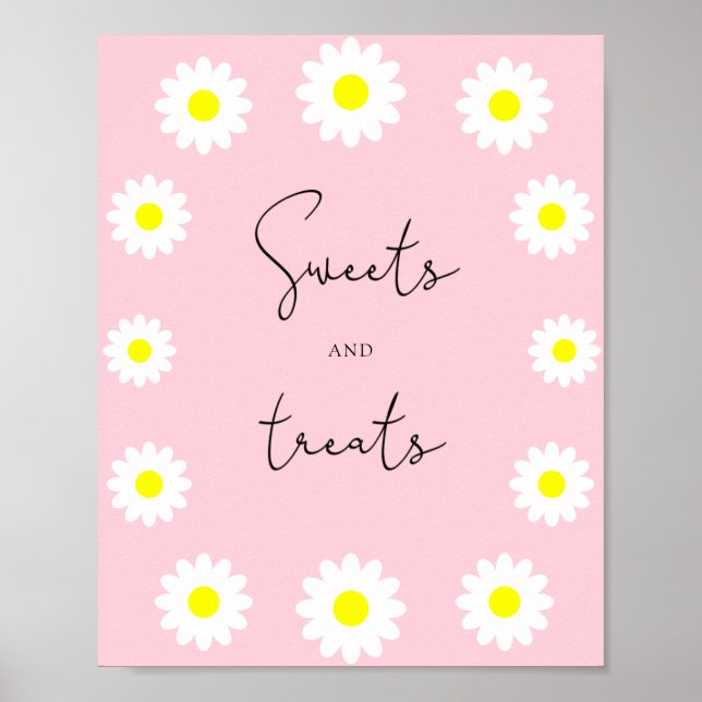 Poster Margaridas de flores silvestres - doces e guloseim (Frente)