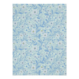 Póster Margaridas em branco e azul em vidro marinho