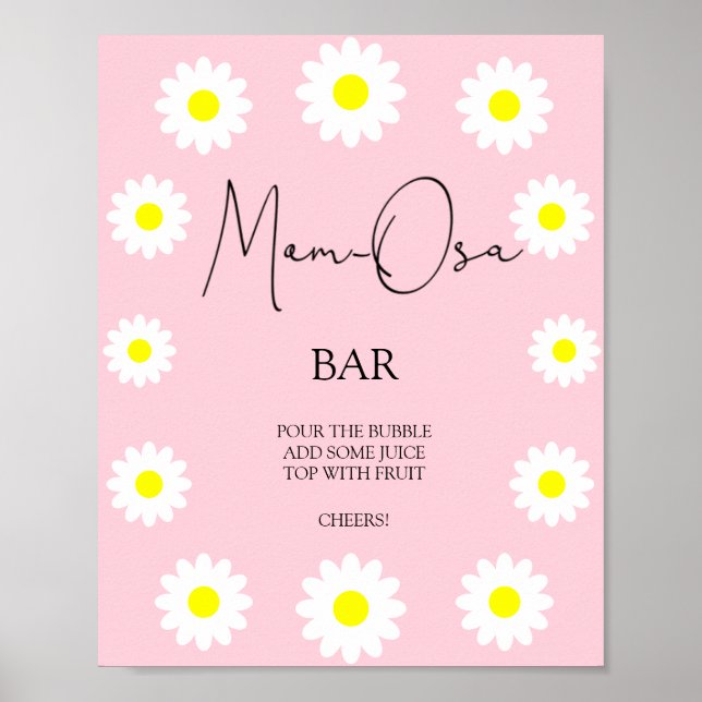 Poster Margaridas Flores Silvestres - Mãe-osa bar (Frente)