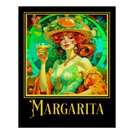 Póster Margarita Art Nouveau