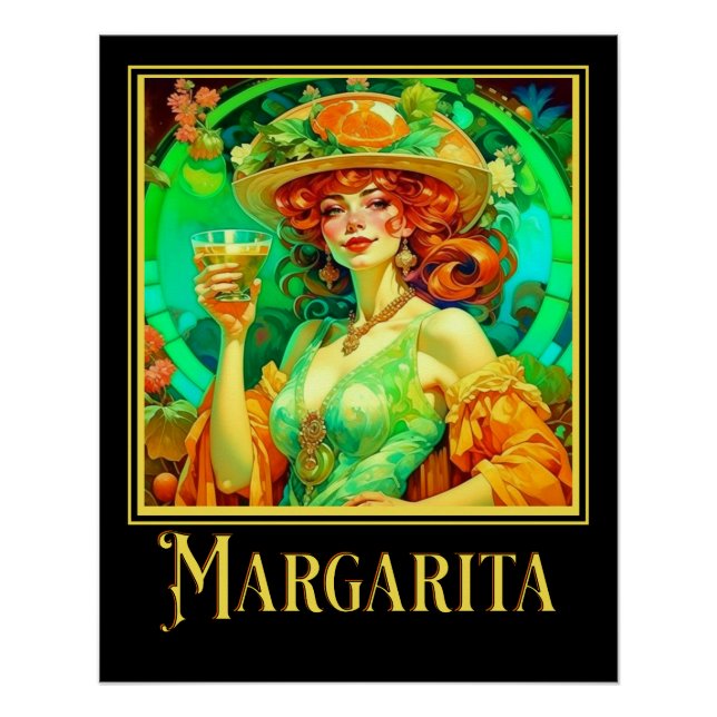 Póster Margarita Art Nouveau (Frente)