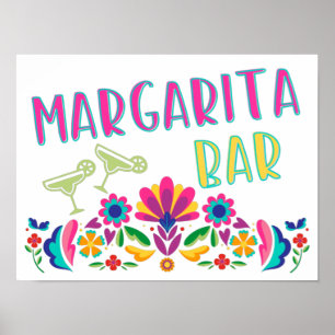 Poster Margarita Bar Festa Colorida Mexicana