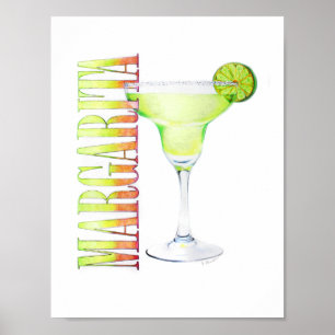 Póster Margarita coloriu o desenho de lápis