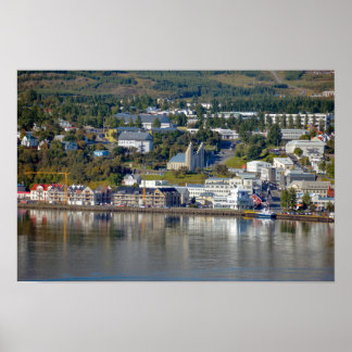 Poster Margem de Akureyri, Islândia