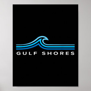 Poster Margens do Golfo Alabama Ondas Vintage Homens Mulh
