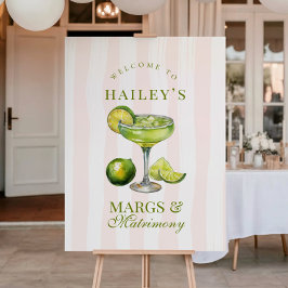 Poster Margs & Matrimony Margarita Bridal Shower Sign