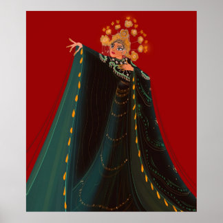 Poster Maria Callas como Turandot personagem de desenho a