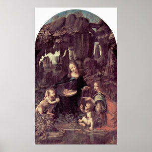 Póster Maria, Cristo e anjo de Leonardo da Vinci