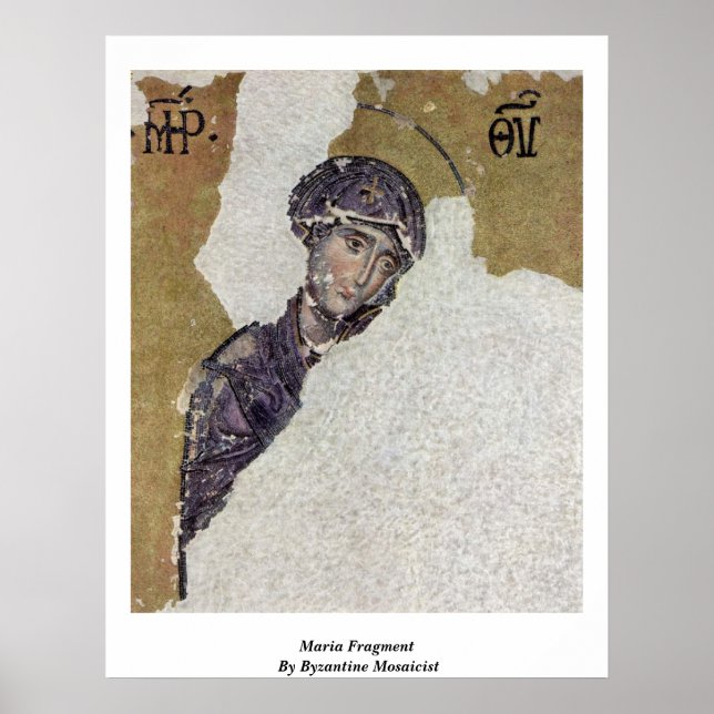Poster Maria Fragment Por Mosaico Bizantino (Frente)