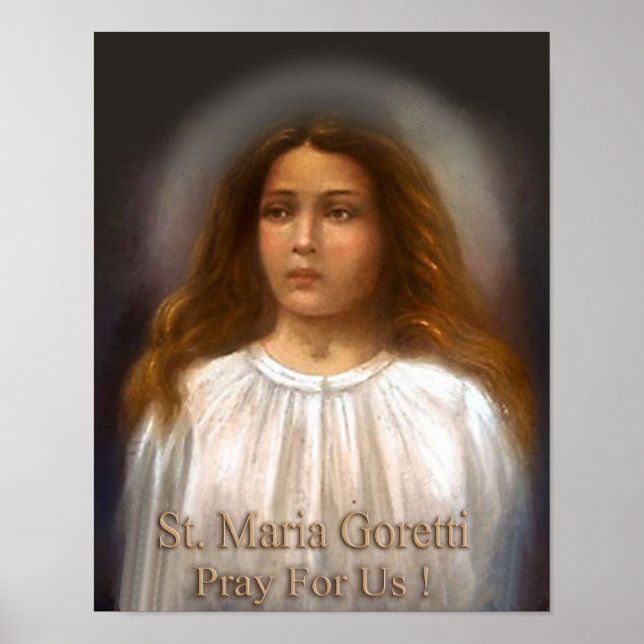 Póster Maria Goretti, mártir pela Pureza. (Frente)