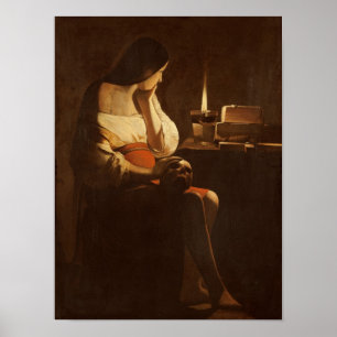 Póster Maria Madalena com uma luz da noite, 1630-35