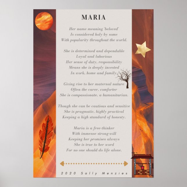 Poster "Maria" Nome Poema (Frente)