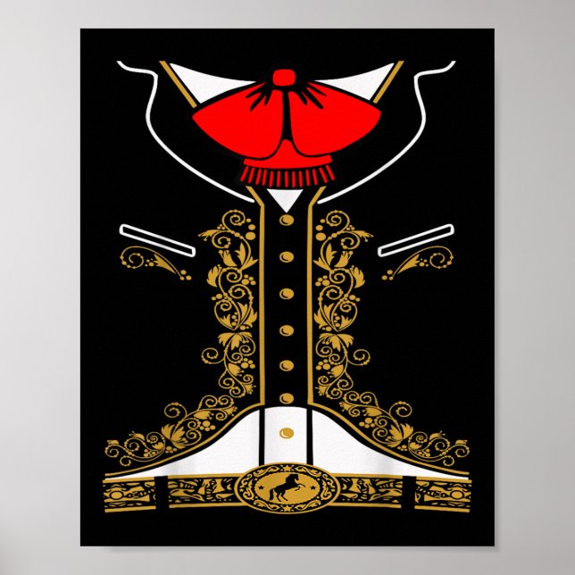 Poster Mariachi Charro Costume Mexicano Para Cinco De May (Frente)