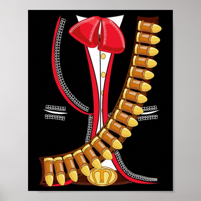 Poster Mariachi Charro Mexicano Cinco De Mayo Costume Shi (Frente)