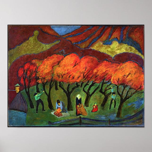 Póster Marianne von Werefkin - Colheita de Frutas em Mont (Frente)