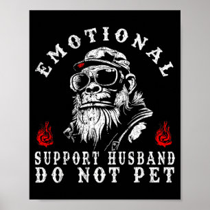 Poster Marido de apoio emocional não acaricie macaco engr
