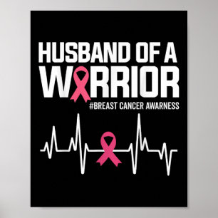 Poster Marido De Um Guerreiro Cancer De Fita Rosa Awa