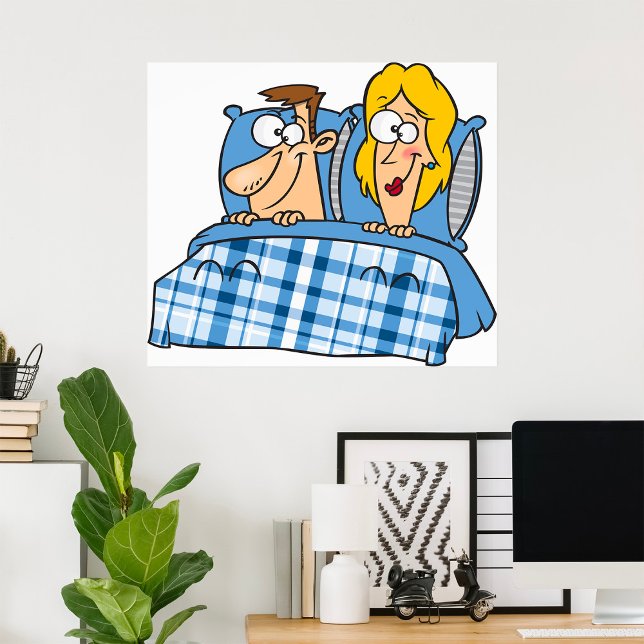 Poster Marido e Mulher Engraçados na Hora de Dormir (Criador carregado)