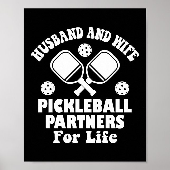 Poster Marido E Parceiros Esposos De Pickleball Para Fofo (Frente)