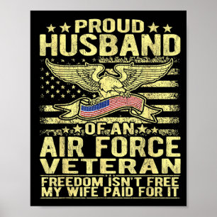 Poster Marido orgulhoso de um veterano da força aérea -Ho