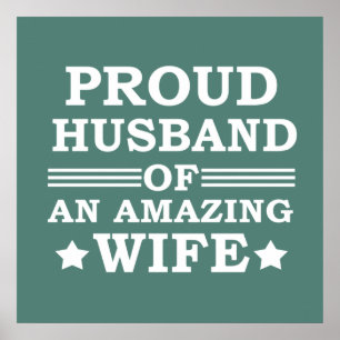 Poster marido orgulhoso de uma esposa incrível