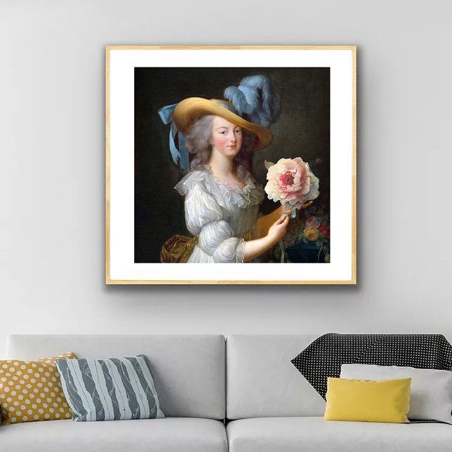 Poster Marie Antoinette com Flor de Anêmona Rosa (Criador carregado)