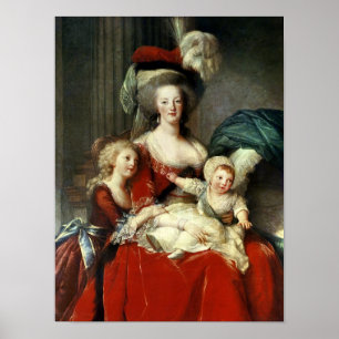 Póster Marie-Antoinette e suas quatro crianças, 1787