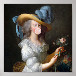 Poster Marie Antoinette soprando um chiclete rosa