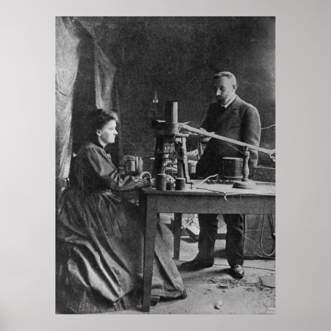 Póster Marie Curie com marido (Frente)