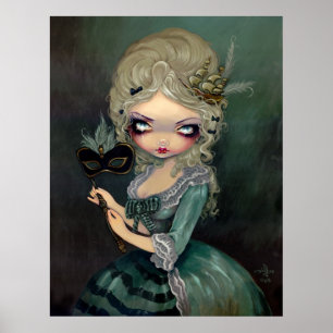 Póster Marie Mascarada lowbrow gótica Rococo Art Impressã