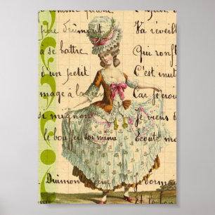 Póster Marie, Vintage Lady Arte Digital