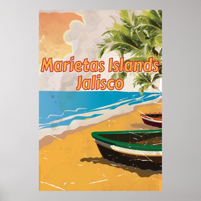 Poster Marietas Islands, Jalisco viagens vintage (Frente)