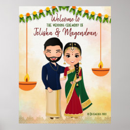 Poster Marigold garlands Símbolo de boas-vindas ao casame